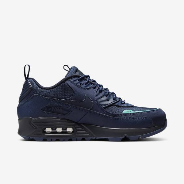 Men's Nike Air Max 90 Surplus Sneakers Navy / Obsidian | NK946UZM