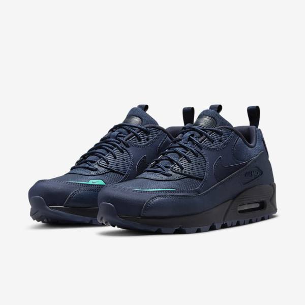 Men's Nike Air Max 90 Surplus Sneakers Navy / Obsidian | NK946UZM