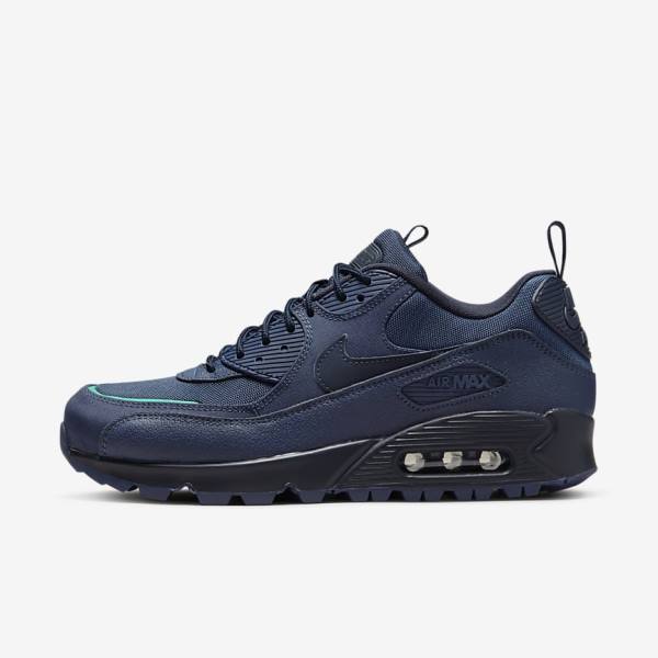 Men\'s Nike Air Max 90 Surplus Sneakers Navy / Obsidian | NK946UZM