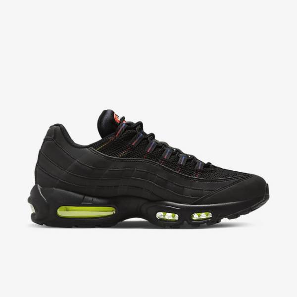 Men's Nike Air Max 95 Sneakers Black / Blue / Light Red | NK245KZH