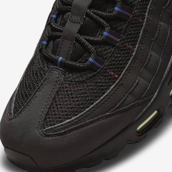 Men's Nike Air Max 95 Sneakers Black / Blue / Light Red | NK245KZH