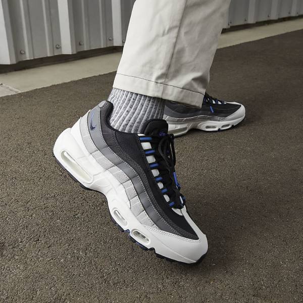 Men's Nike Air Max 95 Sneakers Black / Dark Grey / Blue | NK049HTO