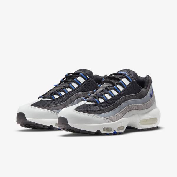 Men's Nike Air Max 95 Sneakers Black / Dark Grey / Blue | NK049HTO