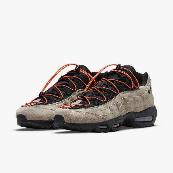 Men's Nike Air Max 95 Sneakers Khaki / Orange / Black | NK153RBM