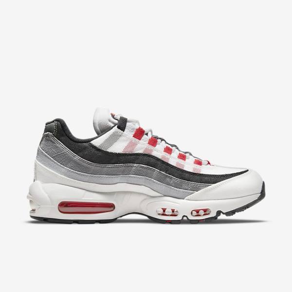 Men's Nike Air Max 95 Sneakers White / Light Grey / Red | NK918IPV