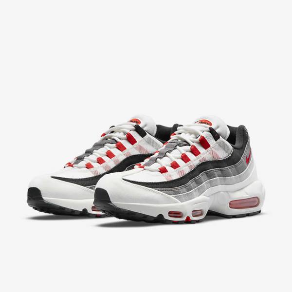 Men's Nike Air Max 95 Sneakers White / Light Grey / Red | NK918IPV