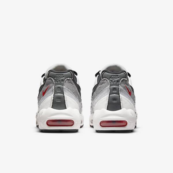 Men's Nike Air Max 95 Sneakers White / Light Grey / Red | NK918IPV