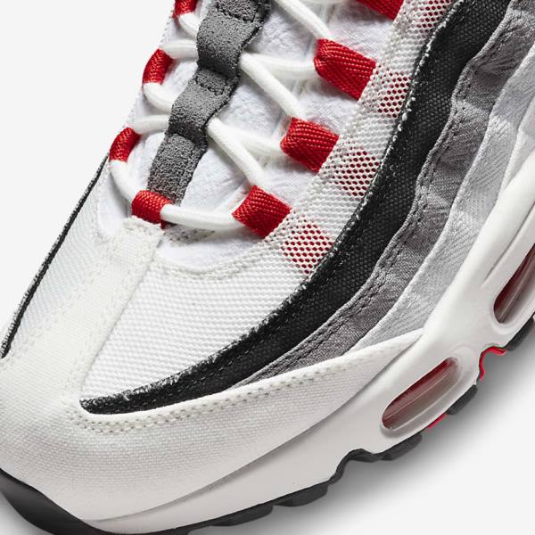 Men's Nike Air Max 95 Sneakers White / Light Grey / Red | NK918IPV