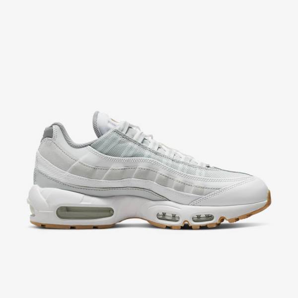 Men's Nike Air Max 95 Sneakers White / Platinum / Grey / Yellow | NK420MGC