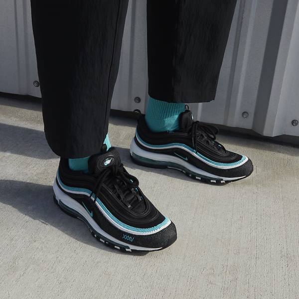 Men's Nike Air Max 97 SE Sneakers Black / White / Turquoise | NK156CGY