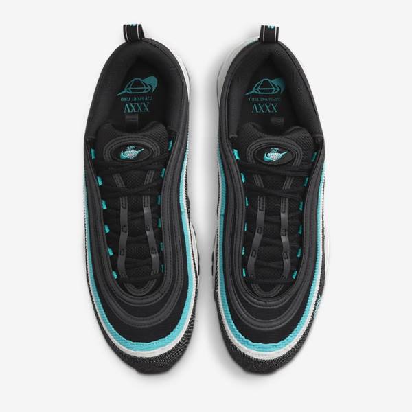 Men's Nike Air Max 97 SE Sneakers Black / White / Turquoise | NK156CGY