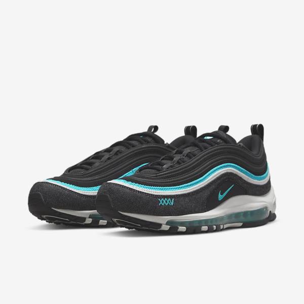 Men's Nike Air Max 97 SE Sneakers Black / White / Turquoise | NK156CGY