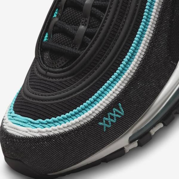 Men's Nike Air Max 97 SE Sneakers Black / White / Turquoise | NK156CGY