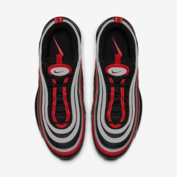 Men's Nike Air Max 97 Sneakers Black / Metal Silver / Red | NK457TDN