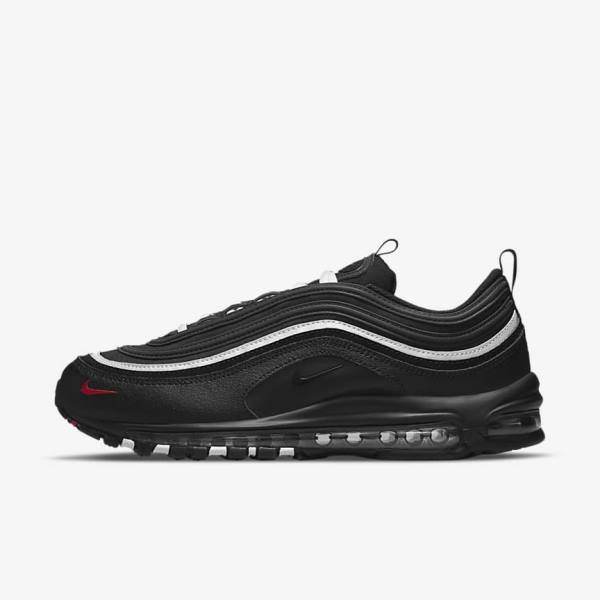 Men\'s Nike Air Max 97 Sneakers Black / Red / White | NK543YXT