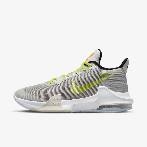 Men\'s Nike Air Max Impact 3 Basketball Shoes Grey / Green | NK635OXL