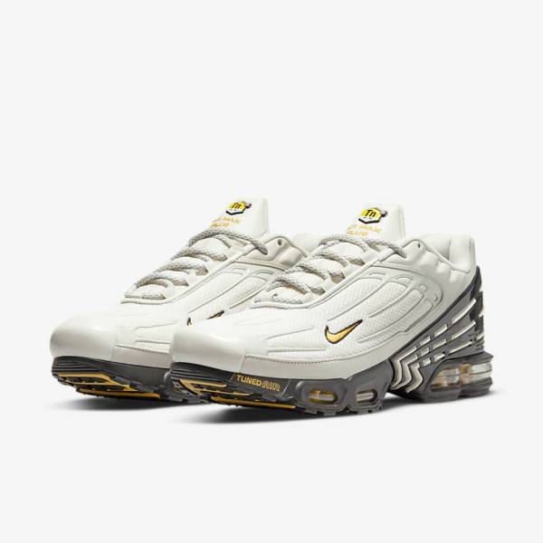 Men's Nike Air Max Plus 3 Sneakers Light Beige / Black / Silver / Gold | NK146QNY