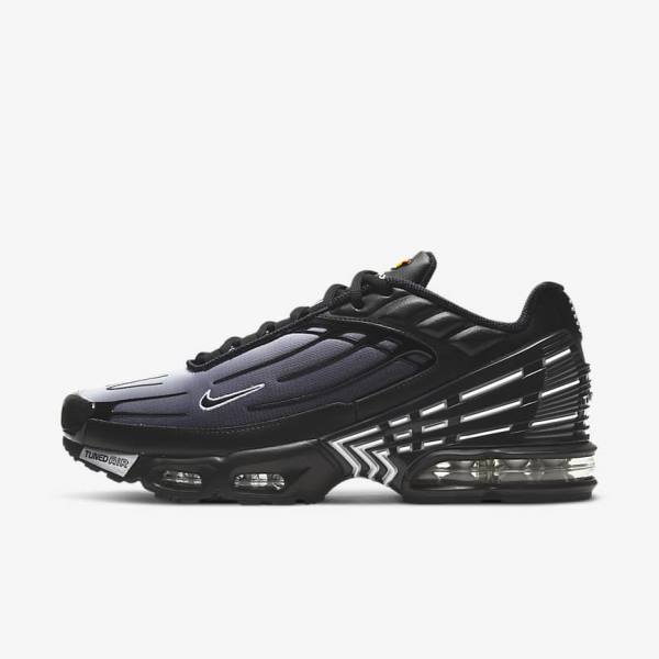 Men\'s Nike Air Max Plus III Sneakers Black / White | NK102YVR