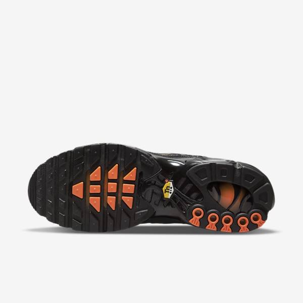 Men's Nike Air Max Plus Sneakers Black / Orange / Grey / White | NK745VUW