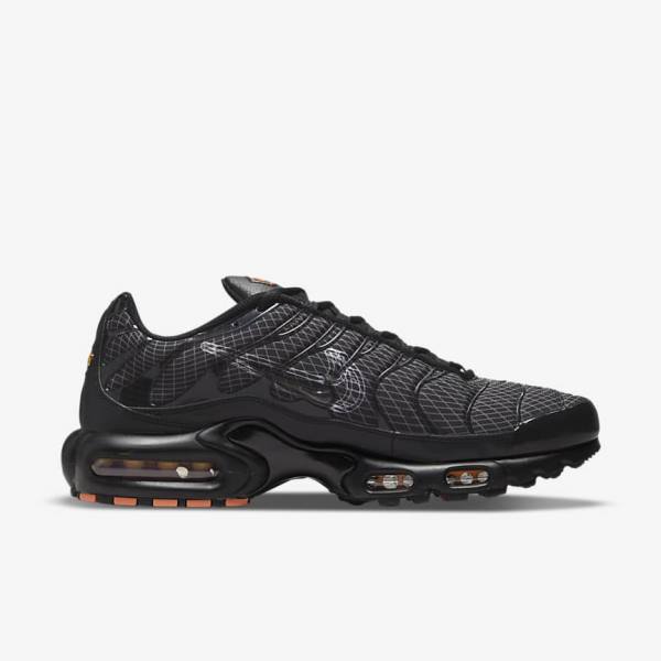 Men's Nike Air Max Plus Sneakers Black / Orange / Grey / White | NK745VUW