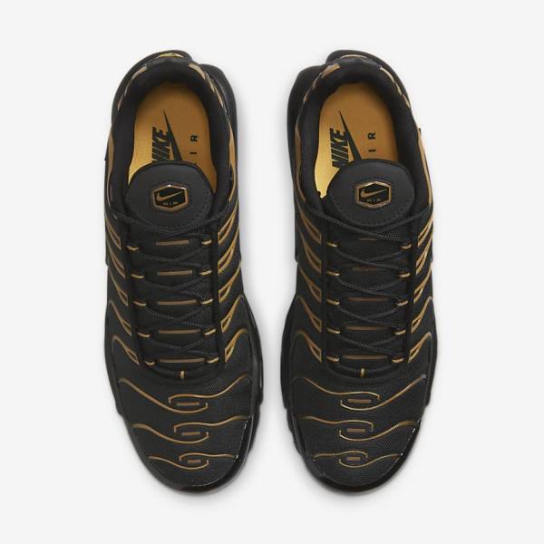 Men's Nike Air Max Plus Sneakers Black / Brown / Gold | NK815EZQ