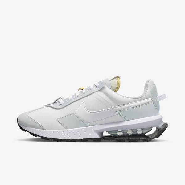 Men\'s Nike Air Max Pre-Day Sneakers White / Platinum / Grey / White | NK841LOE