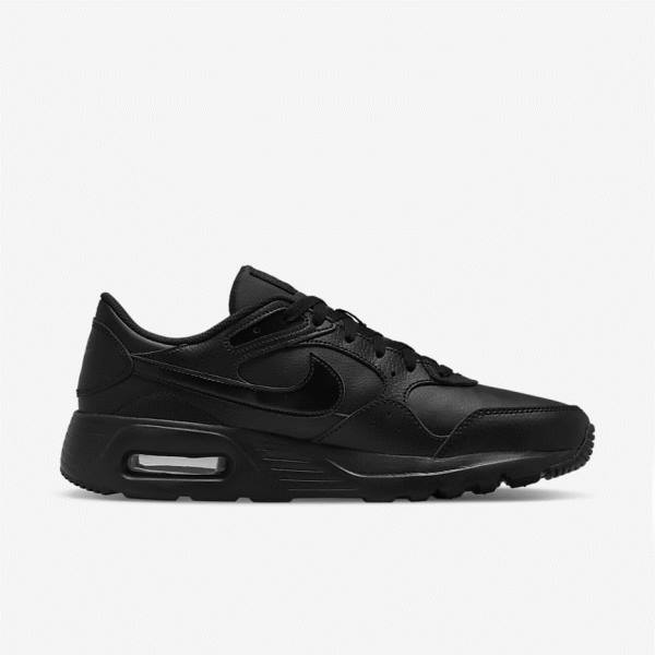 Men's Nike Air Max SC Leather Sneakers Black | NK549JAS