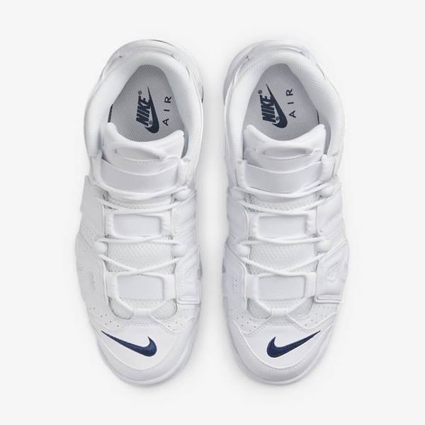 Men's Nike Air More Uptempo 96 Sneakers White / Navy | NK641GTX