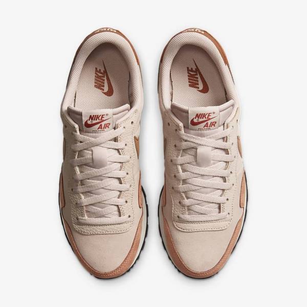 Men's Nike Air Pegasus 83 PRM Sneakers Khaki Grey / Khaki Rose / Light Brown / Red | NK702UDE