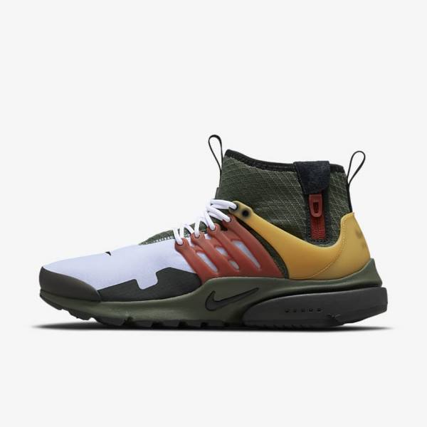 Men\'s Nike Air Presto Mid Utility Sneakers Dark Grey Green / Black | NK095SFB