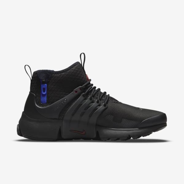 Men's Nike Air Presto Mid Utility Sneakers Black / Dark Grey / Blue / Red | NK851EOQ