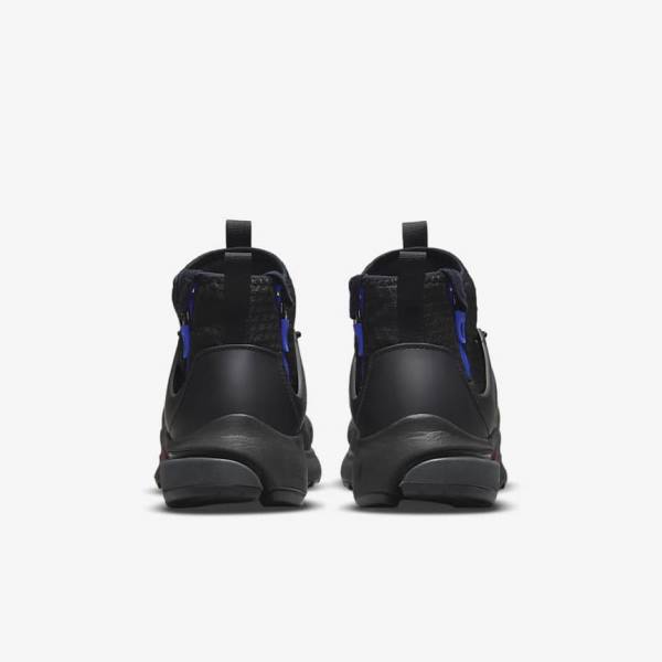 Men's Nike Air Presto Mid Utility Sneakers Black / Dark Grey / Blue / Red | NK851EOQ