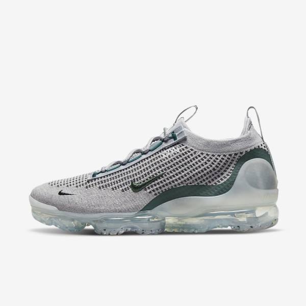 Men\'s Nike Air VaporMax 2021 FK SE Sneakers Light Beige / Metal Silver / Dark Turquoise | NK586XWJ