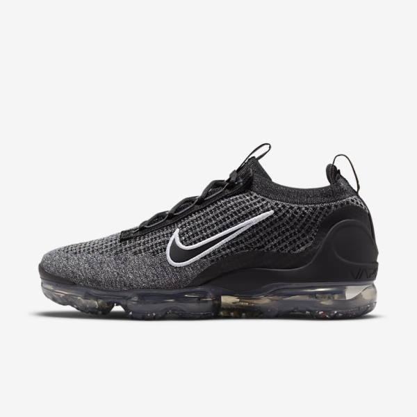 Men\'s Nike Air VaporMax 2021 FK Sneakers Black / White / Dark Grey / Black | NK043JZP