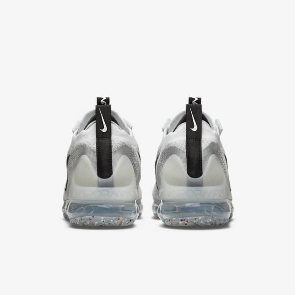 Men's Nike Air VaporMax 2021 FK Sneakers White / Black / Metal Silver | NK294PCG