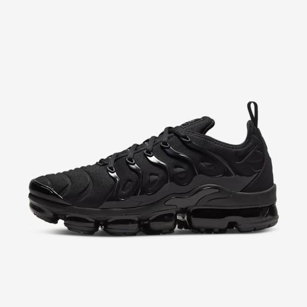 Men\'s Nike Air VaporMax Plus Sneakers Black / Dark Grey | NK456FDX