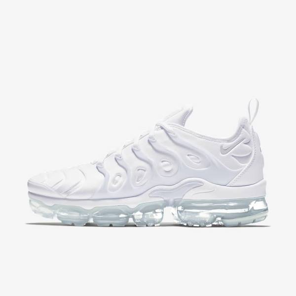 Men\'s Nike Air VaporMax Plus Sneakers White / Platinum / White | NK871GUV