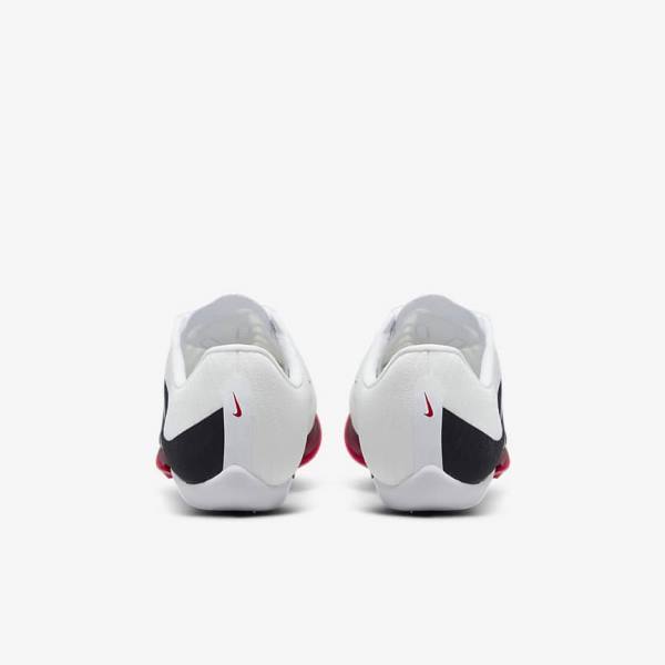 Men's Nike Air Zoom Maxfly More Uptempo Athletics Sprinting Spikes Running Shoes White / Red / Black | NK625MNY