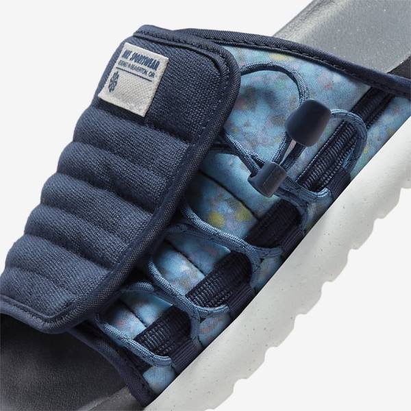 Men's Nike Asuna 2 Next Nature Slides Navy / Grey / Dark Grey / Navy | NK513IXK