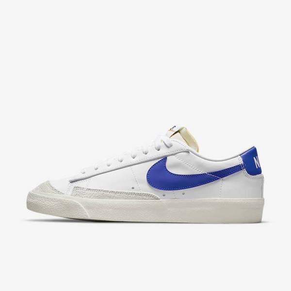 Men\'s Nike Blazer Low 77 Vintage Sneakers White / Royal | NK650RJD