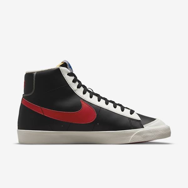 Men's Nike Blazer Mid 77 EMB Sneakers Red / Black | NK894AWZ