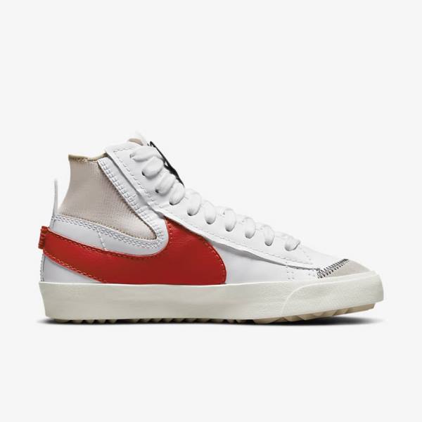 Men's Nike Blazer Mid 77 Jumbo Sneakers White / Red | NK708NIH