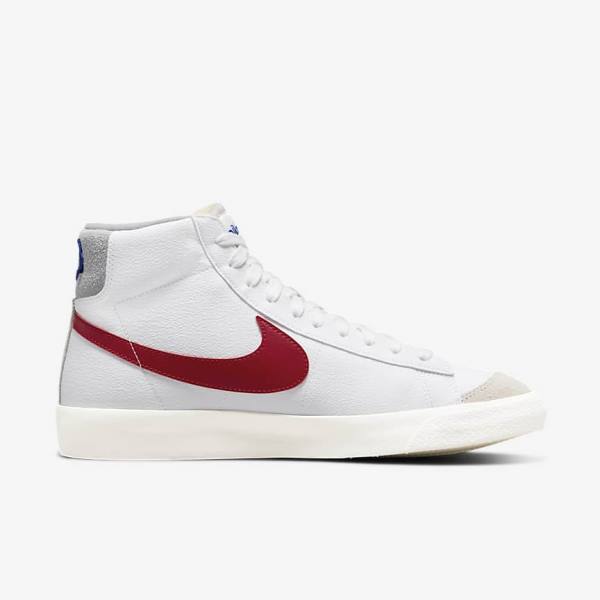 Men's Nike Blazer Mid 77 Sneakers White / Light Grey / Red | NK064ZPI