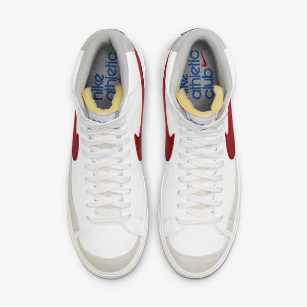 Men's Nike Blazer Mid 77 Sneakers White / Light Grey / Red | NK064ZPI