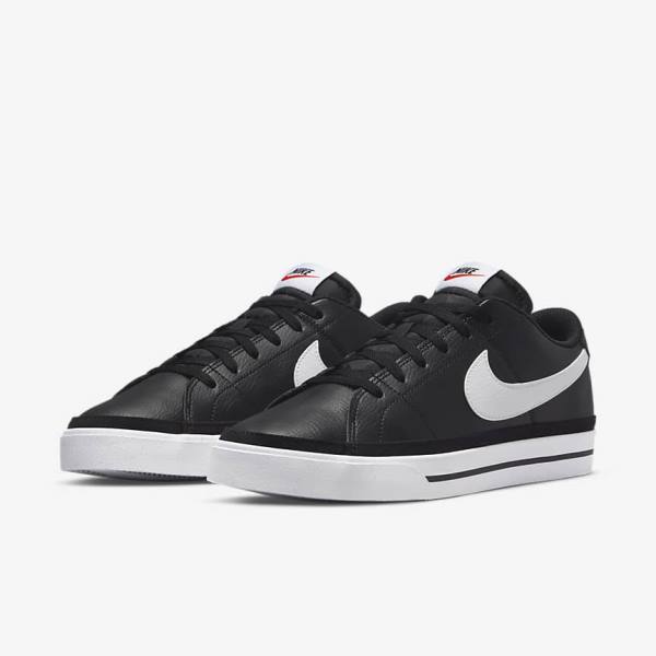 Men's Nike Court Legacy Sneakers Black / White | NK167RLC