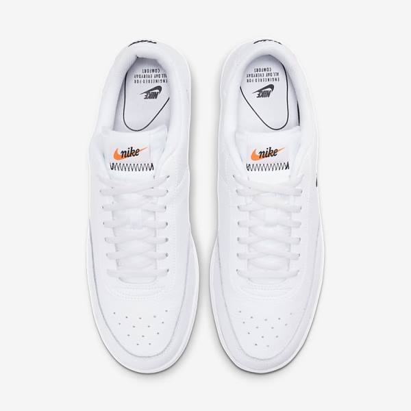 Men's Nike Court Vintage Premium Sneakers White / Orange / Black | NK310XIJ