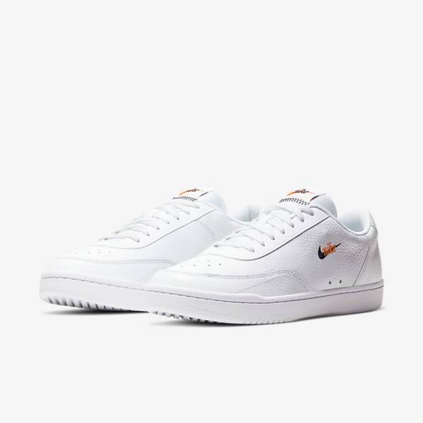 Men's Nike Court Vintage Premium Sneakers White / Orange / Black | NK310XIJ