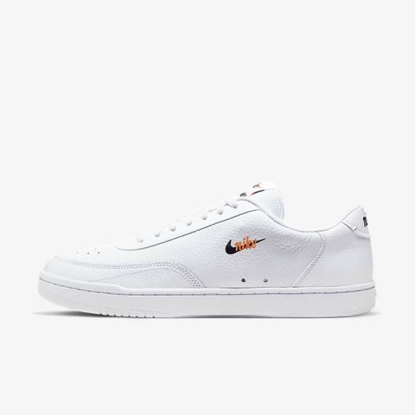 Men\'s Nike Court Vintage Premium Sneakers White / Orange / Black | NK310XIJ