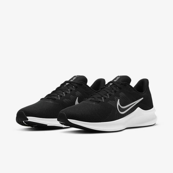 Men's Nike Downshifter 11 Road Running Shoes Black / Dark Grey / White | NK104CWK