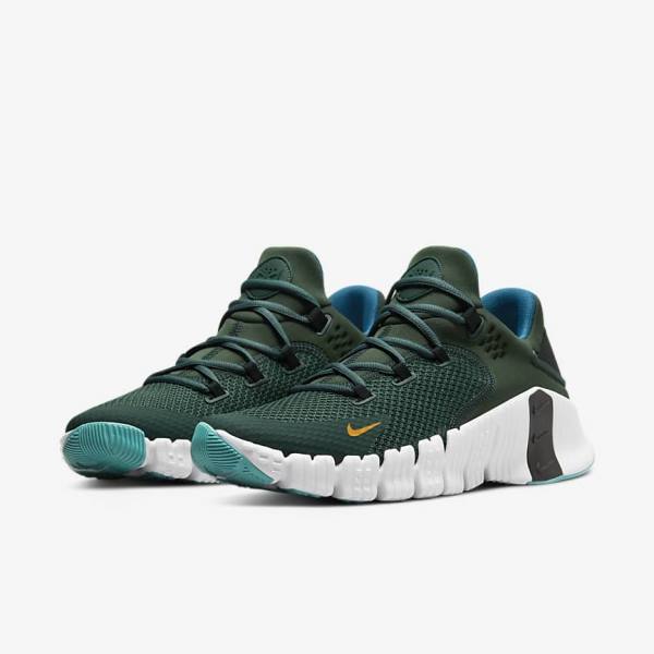 Men's Nike Free Metcon 4 Training Shoes Green / Black / White | NK213UVI